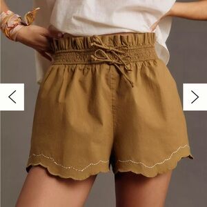 By Anthropologie Scallop-Hem Shorts Color: MOSS
Size S
